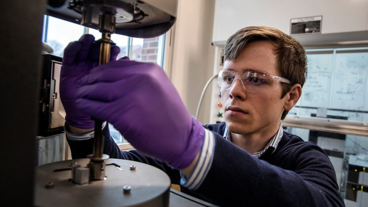 Graduate student researching new materials that can withstand extreme temperatures